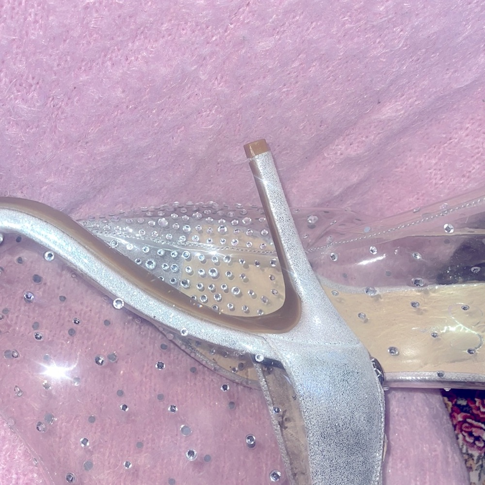 Jessica Simpson sparkly see-through leather high heel boots - Picture 5 of 7